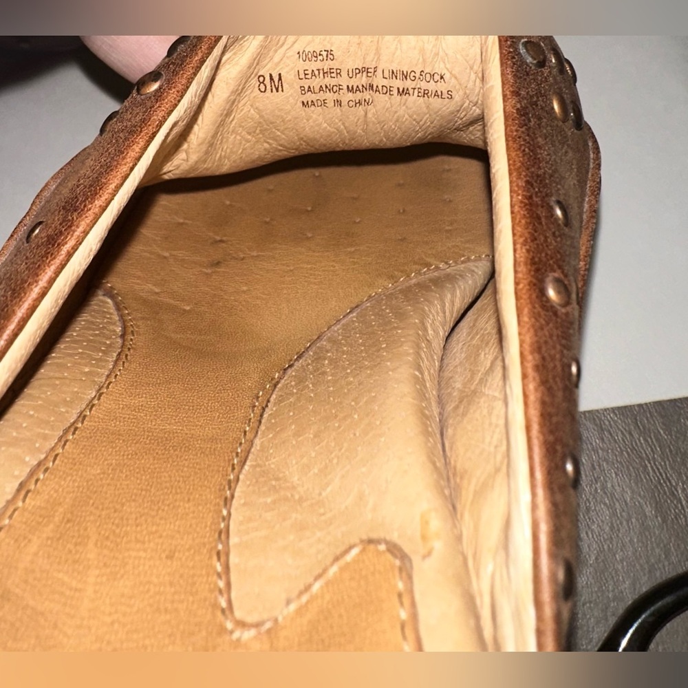 Sofft Langston Studded Carmel Brown Leather Womens Size 8M Clogs Mules 2.5” Heel - Picture 3 of 8